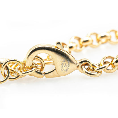 Gold Chanel Gold Plated CC Heart Crystal Bracelet