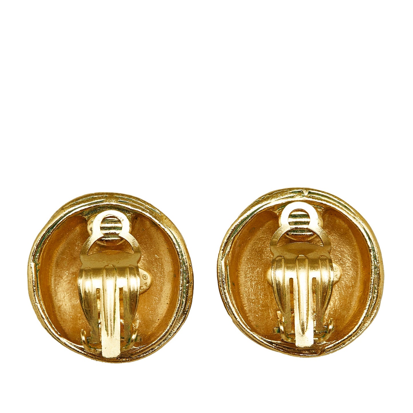 Gold Chanel CC Clip-on Earrings