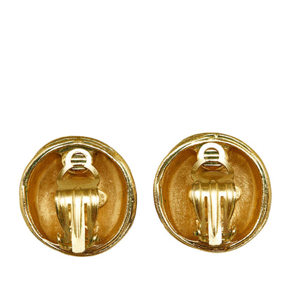 Gold Chanel CC Clip-on Earrings