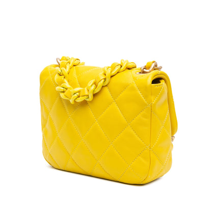 Chanel Sac Mini Quilted Lambskin Candy Chain Crossbody