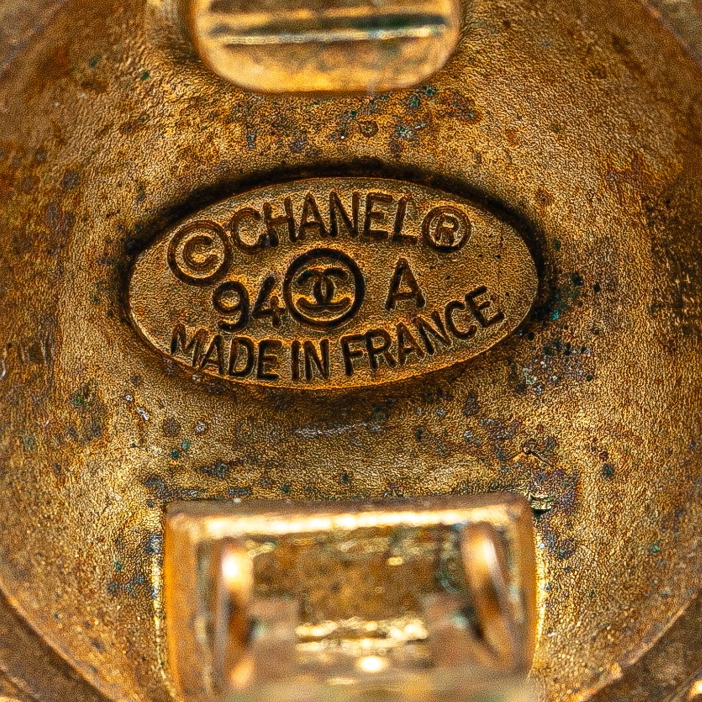 Gold Chanel Gold Plated CC Clip On Earrings