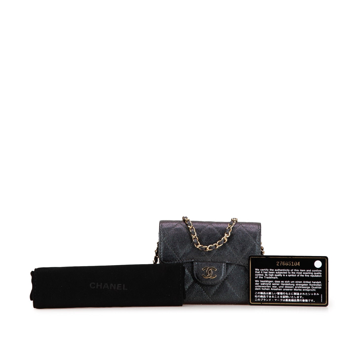Black Chanel Small Iridescent Caviar Single Flap Crossbody Bag