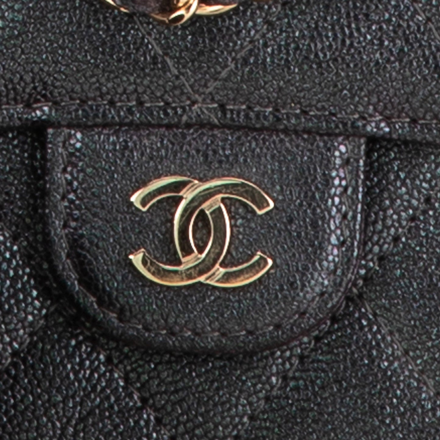 Black Chanel Small Iridescent Caviar Single Flap Crossbody Bag