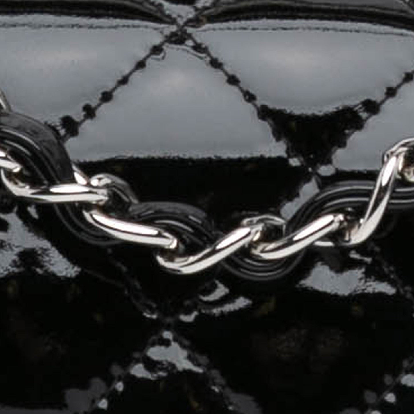 Black Chanel Mini Square Classic Patent Single Flap Crossbody Bag