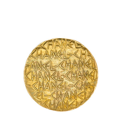 Gold Chanel CC Brooch