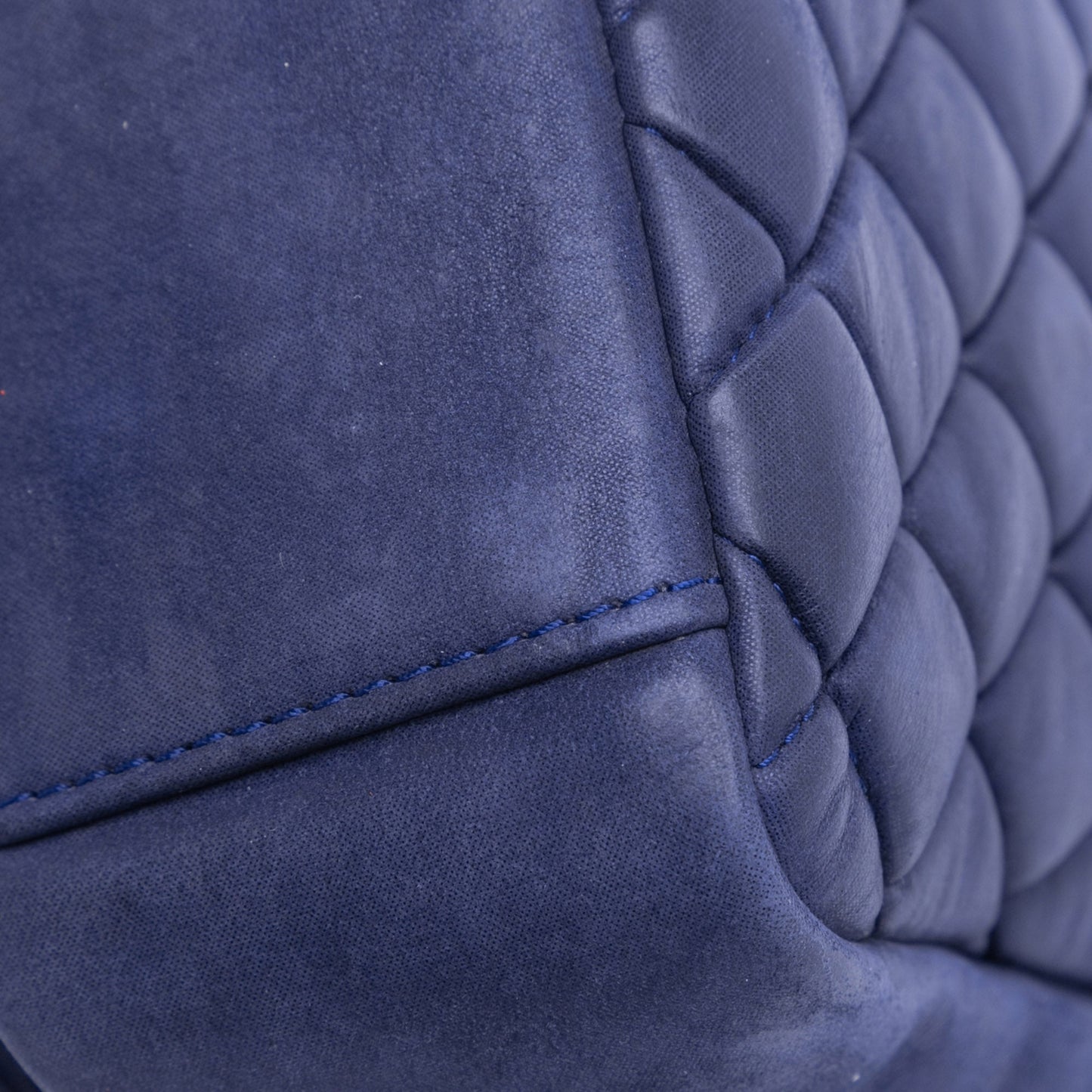 Blue Chanel Large Calfskin New Bubble Flap Shoulder Bag