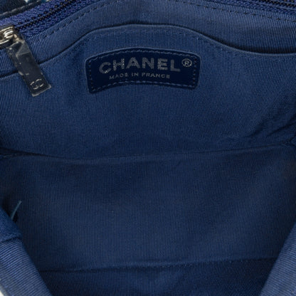 Blue Chanel Mini Square Classic Printed Lambskin Airlines Flap Crossbody Bag