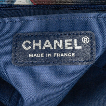 Blue Chanel Mini Square Classic Printed Lambskin Airlines Flap Crossbody Bag