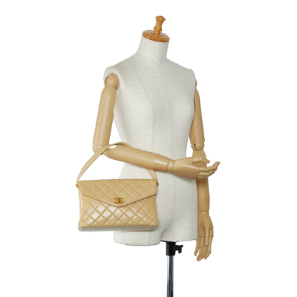 Brown Chanel Medium Lambskin Envelope Flap Handbag
