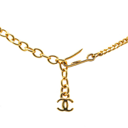 Gold Chanel Gold Plated And Resin Camellia Pendant Necklace