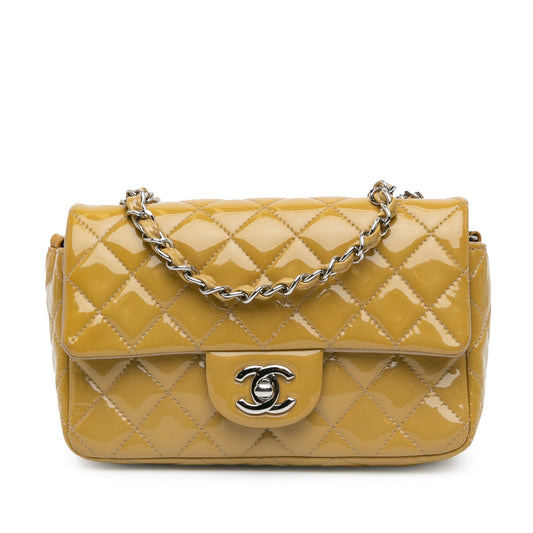 Chanel Sac Mini Rectangular Classic Patent Single Flap