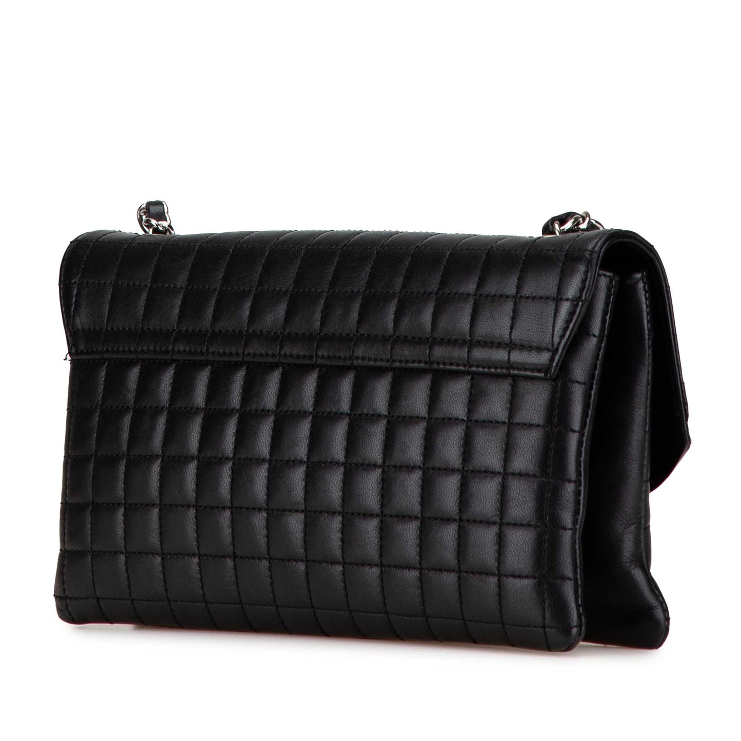 Black Chanel Choco Bar Calfskin Camellia No. 5 CC Shoulder Bag