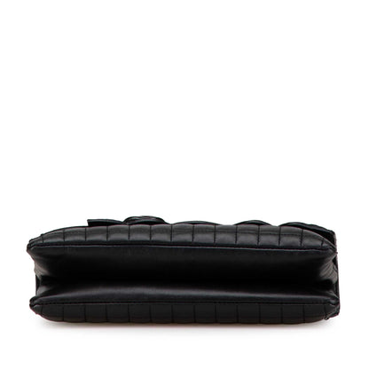 Black Chanel Choco Bar Calfskin Camellia No. 5 CC Shoulder Bag