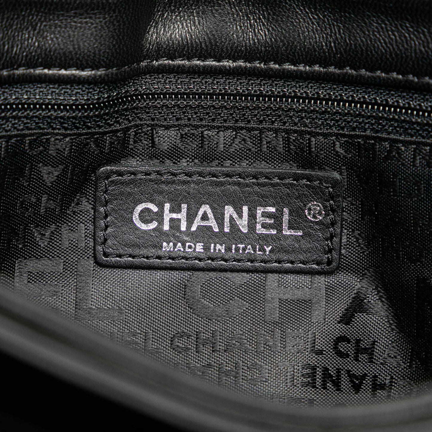 Black Chanel Choco Bar Calfskin Camellia No. 5 CC Shoulder Bag