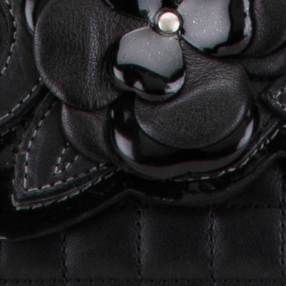 Black Chanel Choco Bar Calfskin Camellia No. 5 CC Shoulder Bag