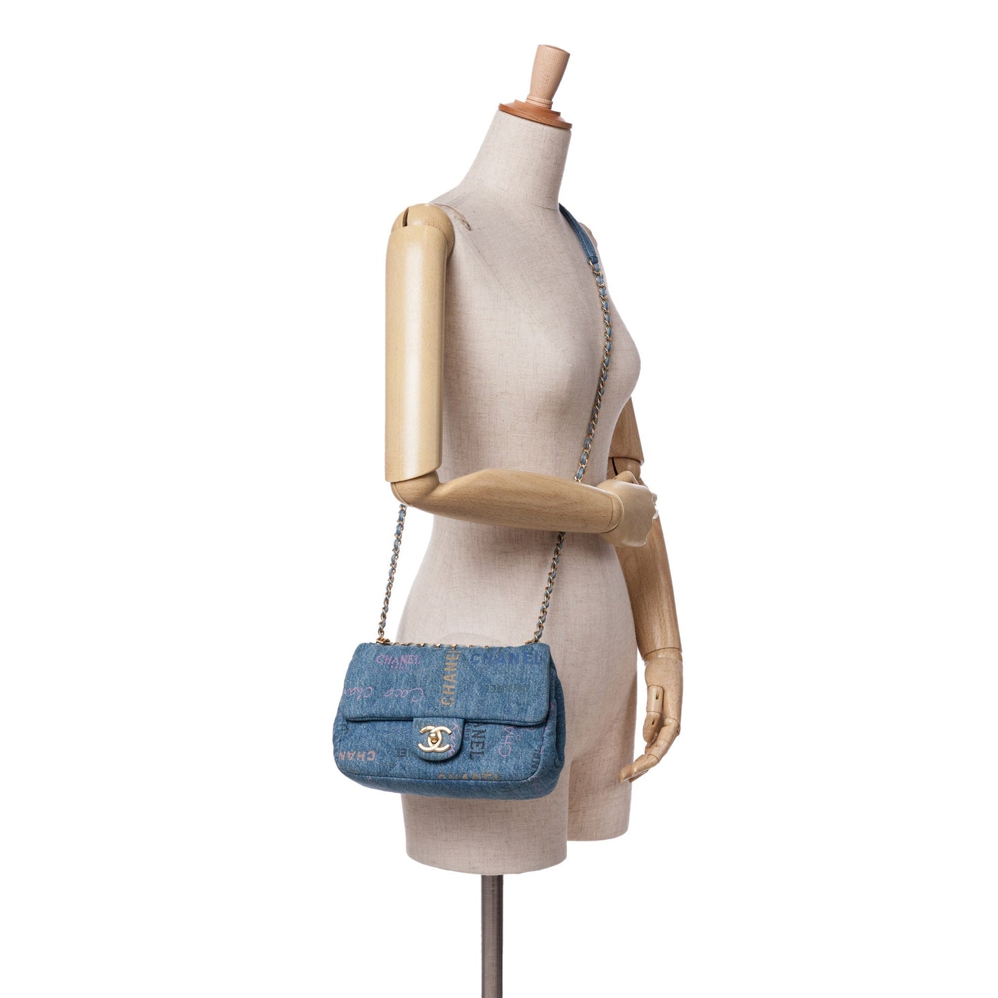 Blue Chanel Mini Rectangular Denim Mood Flap Crossbody Bag
