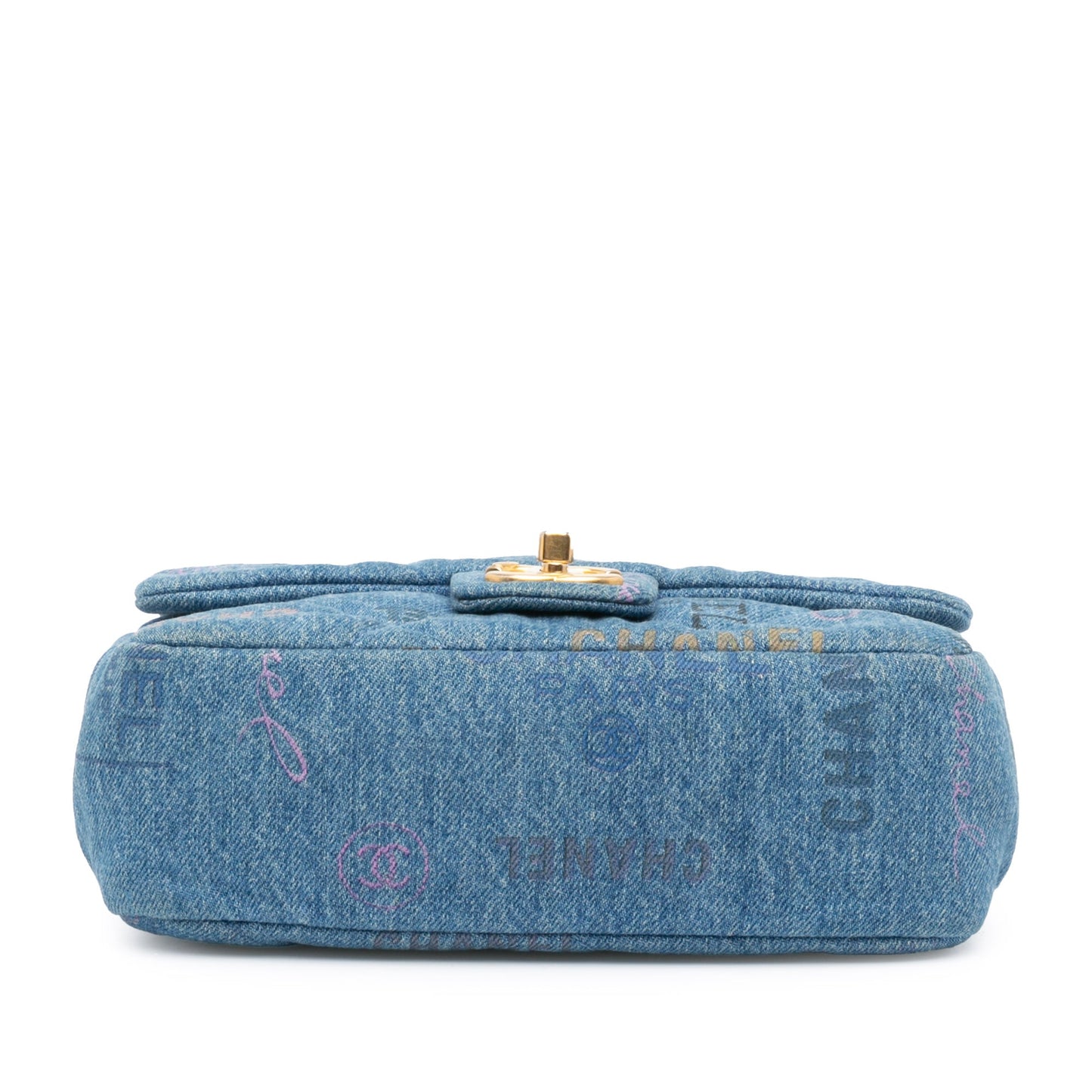 Blue Chanel Mini Rectangular Denim Mood Flap Crossbody Bag