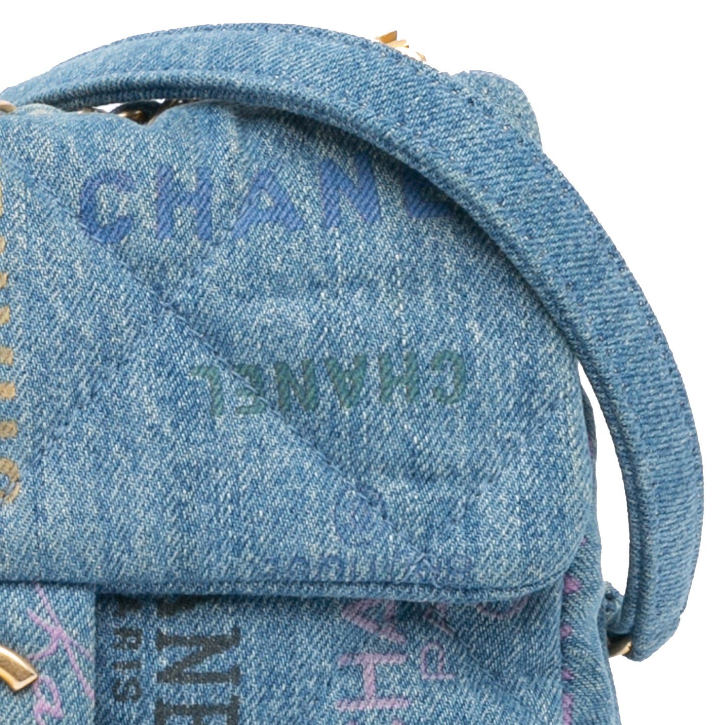 Blue Chanel Mini Rectangular Denim Mood Flap Crossbody Bag