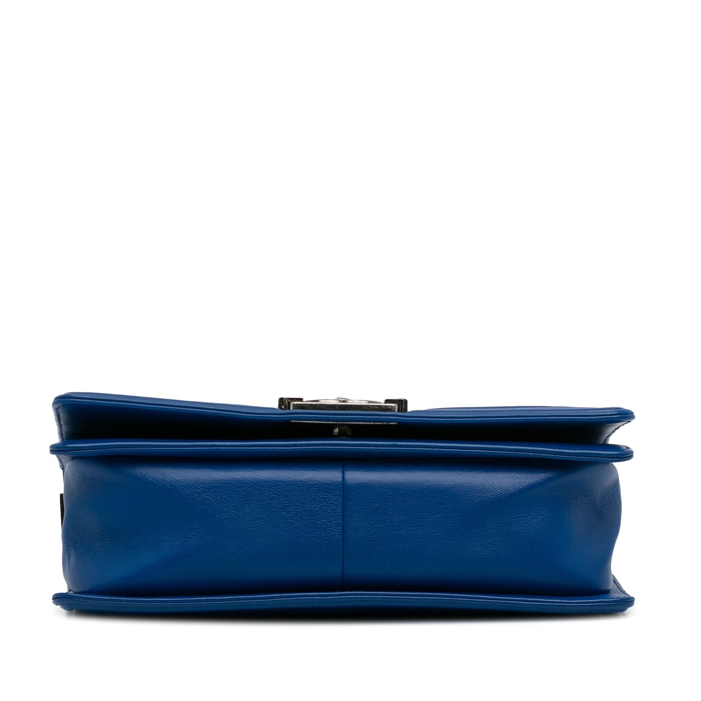 Blue Chanel Medium Lambskin Chevron Boy Flap Crossbody Bag
