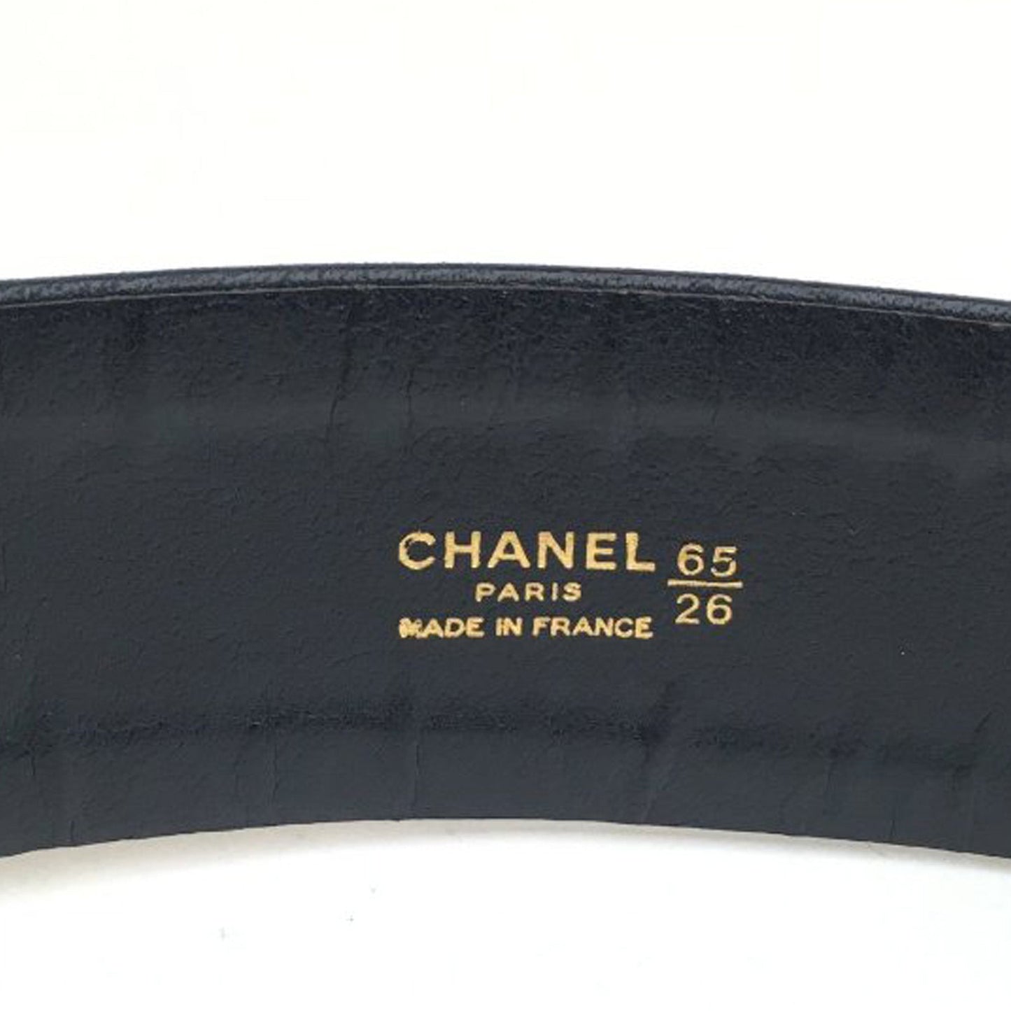 Black Chanel CC Lambskin Leather Chain Belt