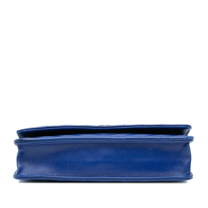 Blue Chanel Lambskin Chevron Trendy Wallet On Chain Crossbody Bag