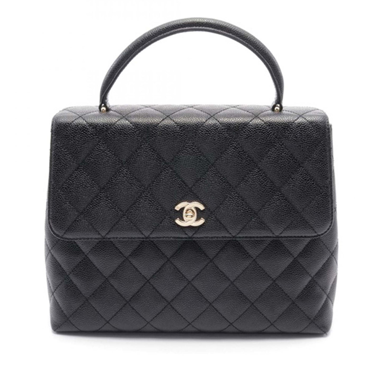 Black Chanel Caviar Kelly Top Handle Bag