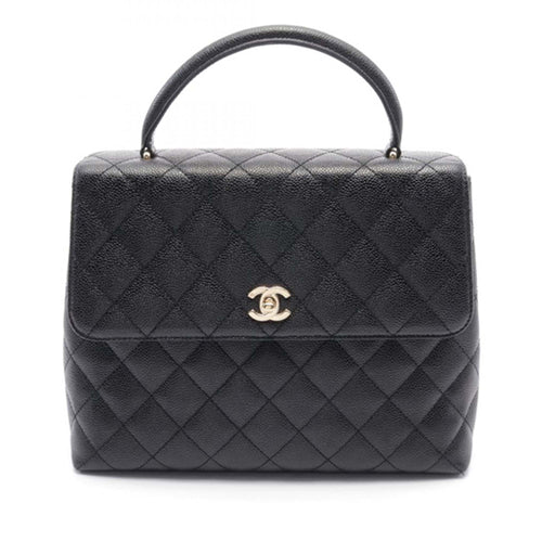 Black Chanel Caviar Kelly Top Handle Bag