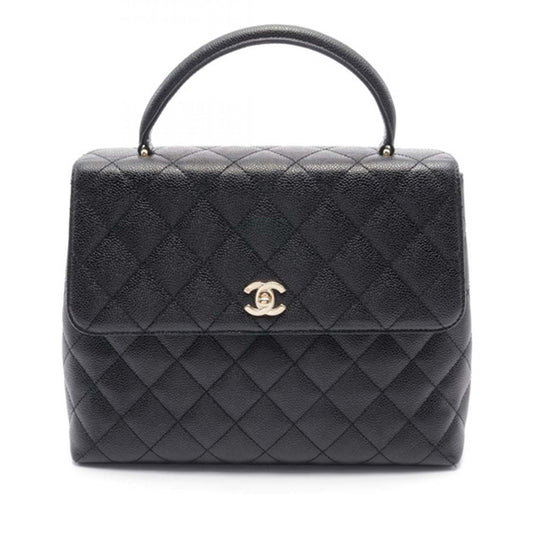 Black Chanel Caviar Kelly Top Handle Bag