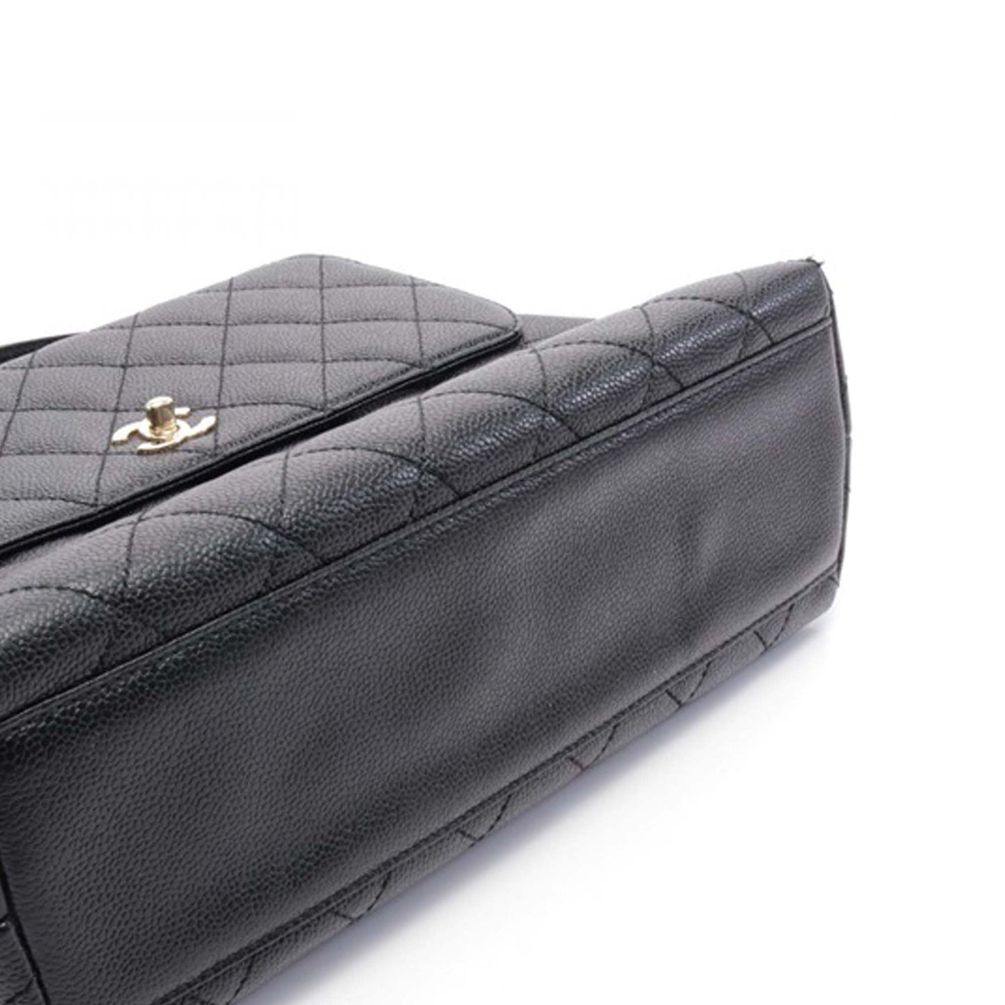 Black Chanel Caviar Kelly Top Handle Bag