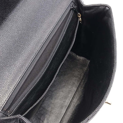 Black Chanel Caviar Kelly Top Handle Bag
