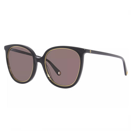 Gucci Cat Eye Full Rim, with a Black frame and Brown lens.