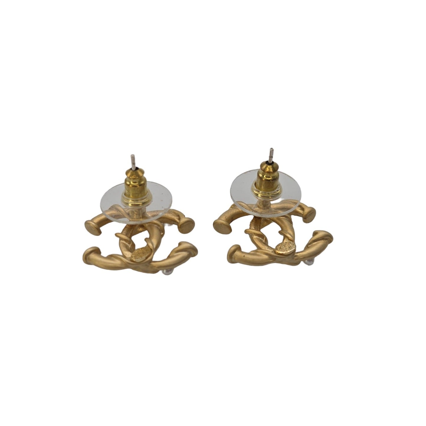 Chanel CC Faux Pearl Stud Earrings