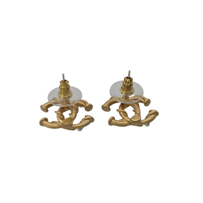 Chanel CC Faux Pearl Stud Earrings