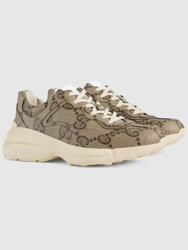 Gucci 100 GG Supreme Rhyton Low Top Sneakers Beige