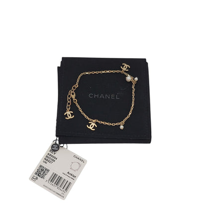 CHANEL CC Faux Pearl Station Bracelet / Anklet