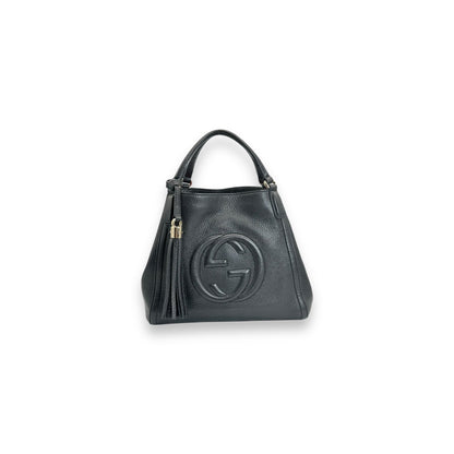 Gucci Black Pebbled Calfskin Small Soho Hobo