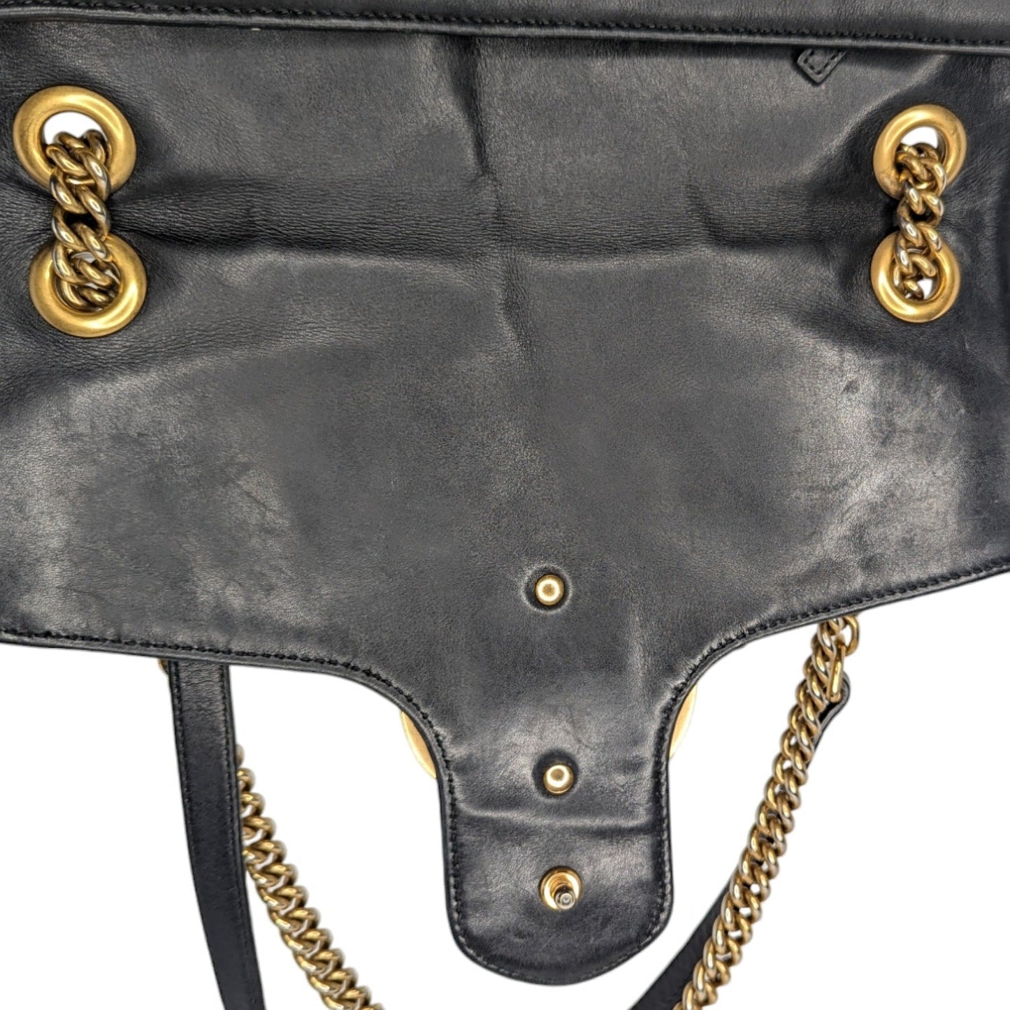 Gucci Black Chevron Quilted GG Marmont Medium Shoulder Bag