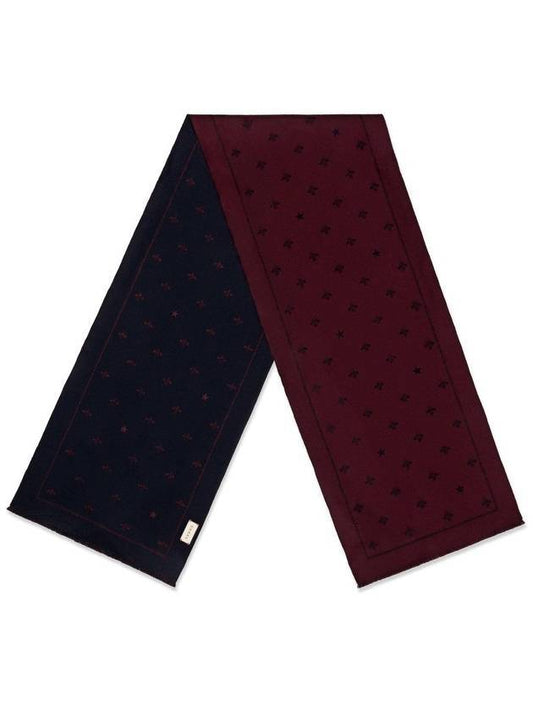 Gucci Bee Pattern Muffler Burgundy