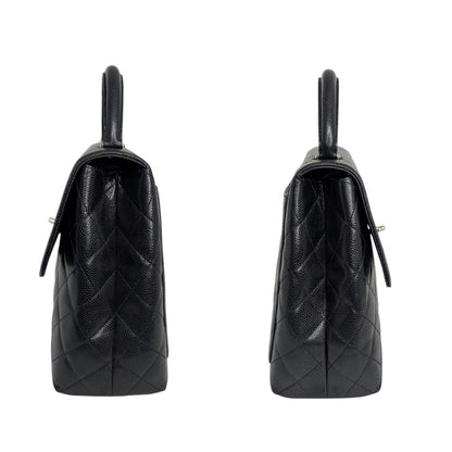 Chanel 90s Caviar Quilted Kelly Top Handle Bag