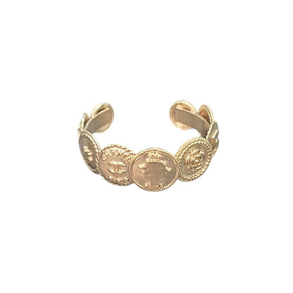 Chanel CC Medallion Coin Cuff Bracelet