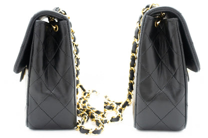 CHANEL Mini Square Small Chain Shoulder Bag Crossbody Black Quilt k85