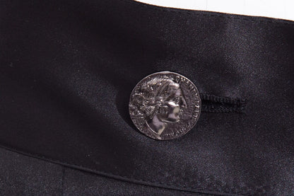 Chanel Rome Collection Black Silk Satin Tie Detail Pant SZ 38