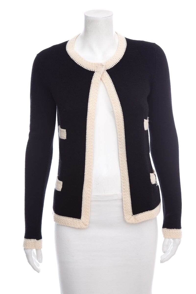 Chanel Black & White Cardigan SZ 36
