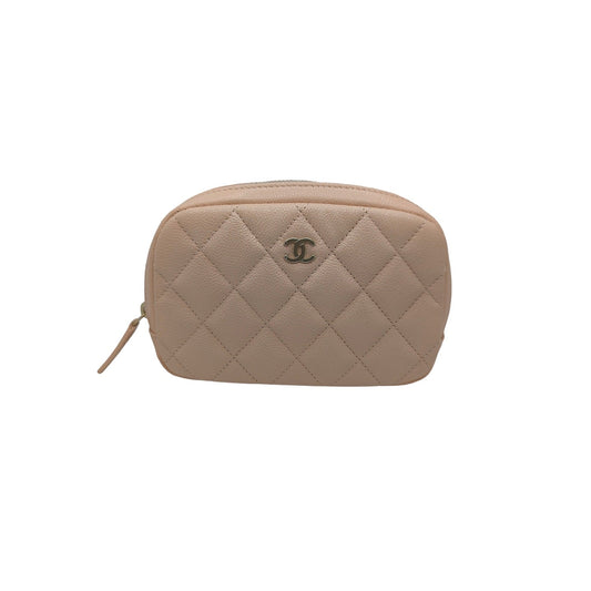 Chanel Caviar Small Curvy Classic Pouch Cosmetic Case