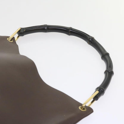 GUCCI Bamboo Shoulder Bag Leather Brown  ac2294
