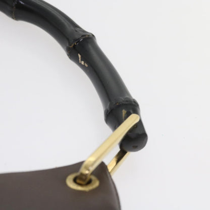 GUCCI Bamboo Shoulder Bag Leather Brown  ac2294