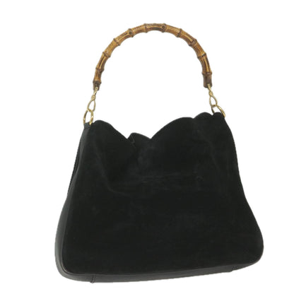 GUCCI Bamboo Shoulder Bag Suede Black 0012058 1577 0  ac2295