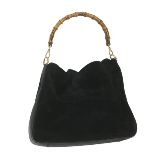 GUCCI Bamboo Shoulder Bag Suede Black 0012058 1577 0  ac2295