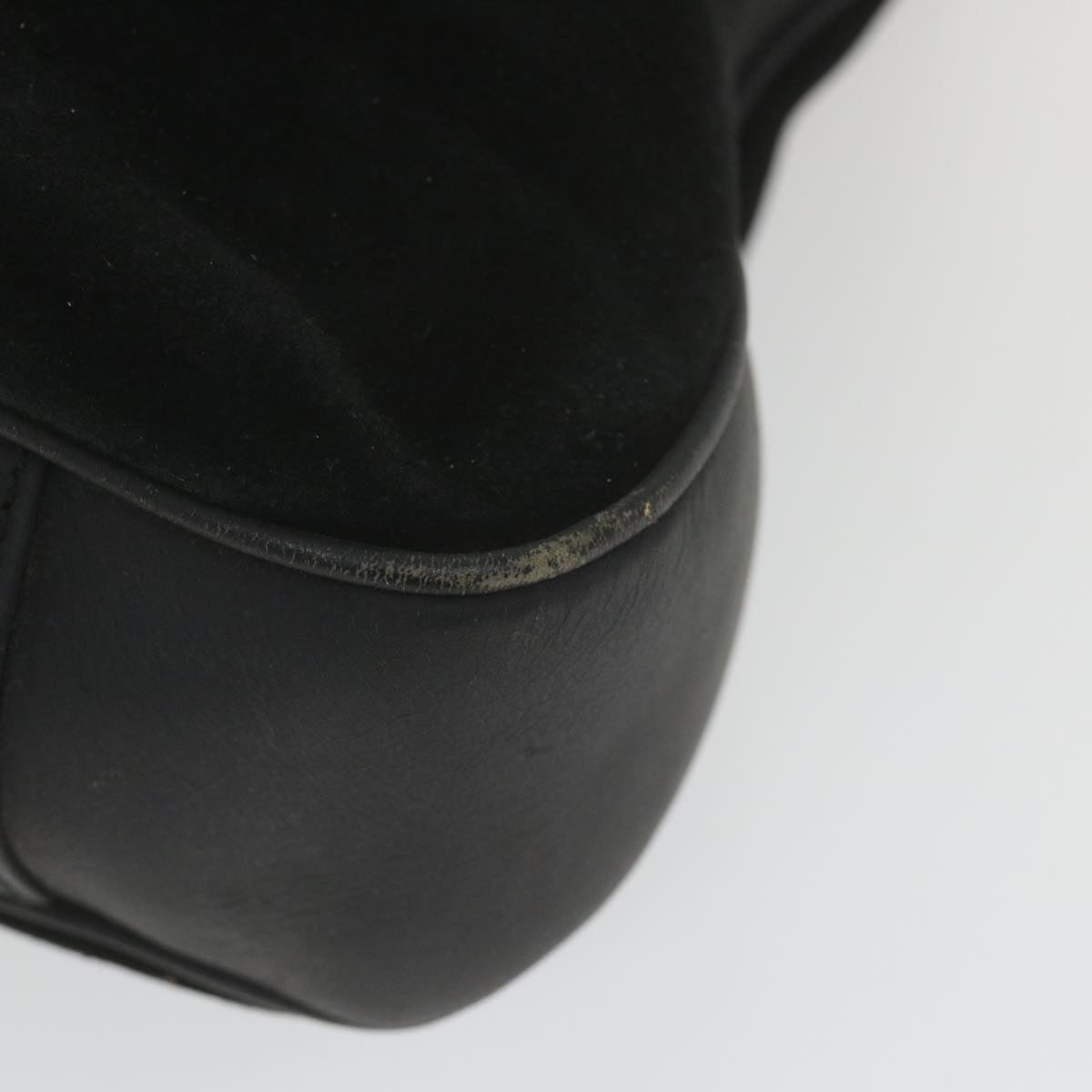 GUCCI Bamboo Shoulder Bag Suede Black 0012058 1577 0  ac2295