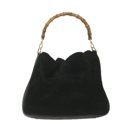 GUCCI Bamboo Shoulder Bag Suede Black 0012058 1577 0  ac2295